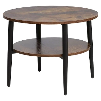 Sofabord Särn Rustikkbrun, Svart Ø60 cm