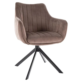 Stol Nelin Cappuccino, Svart Velour