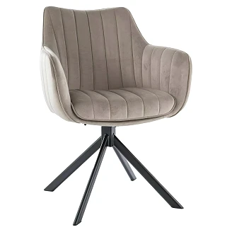 Stol Nelin Mørkbeige, Svart Velour