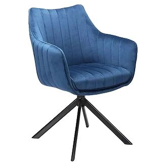 Stol Nelin Marineblå, Svart Velour