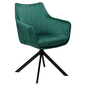 Stol Nelin Grønn, Svart Velour