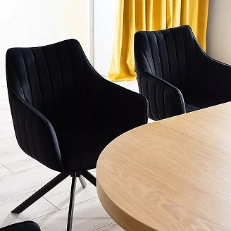 Stol Nelin Svart, Svart Velour