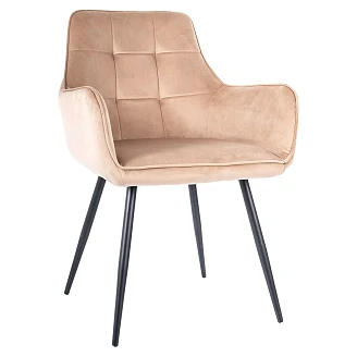Stol Livn Beige, Svart Velour
