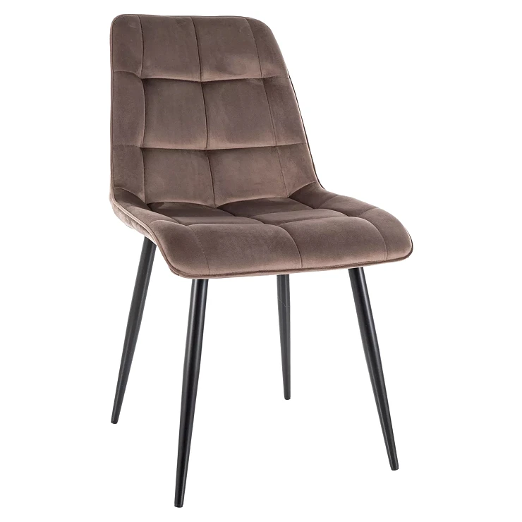 Stol Birk Cappuccino, Svart Velour