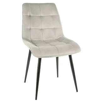 Stol Birk Lysegrå, Svart Velour