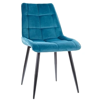 Stol Birk Turkis, Svart Velour