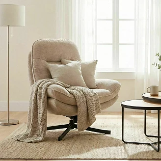 Loungestol Hald Svart, Beige