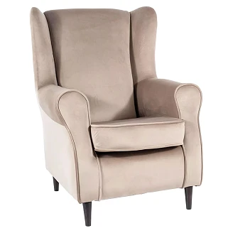 Lenestol Olin Mørkbeige, Wenge Velour