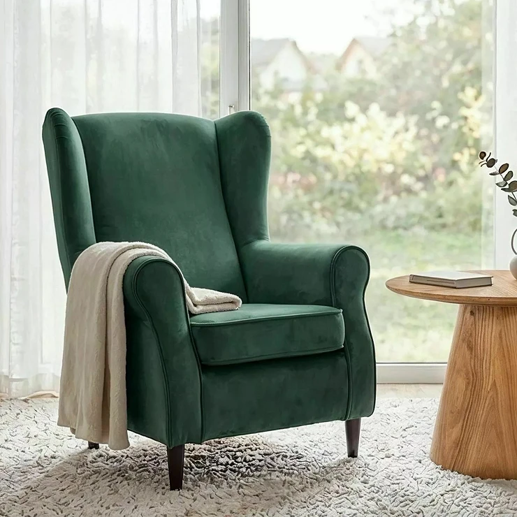 Lenestol Olin Grønn, Wenge Velour