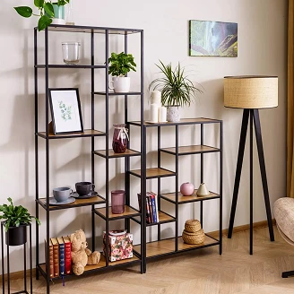Hylla Kvel Eik, Svart 109 cm