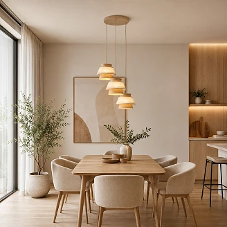 Pendellampe Trio Velmira Hvit, Sabia Rund