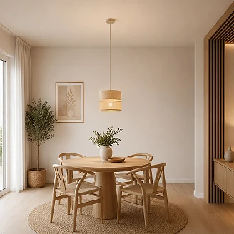 Pendellampe Lunera Beige, Sabia Ø20 cm