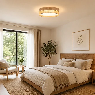 Taklampe Lunera Beige, Hvit Ø60 cm