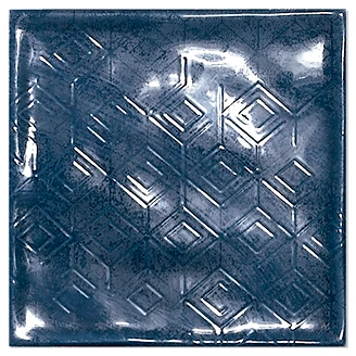 Dekor Veggflis Smycke Mørk Blå Blank-Relieff 15x15 cm