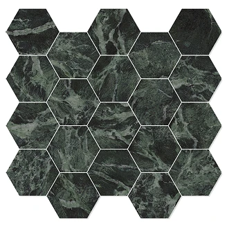 Marmor Sekskant Mosaikk Klinker Bellora Alpingrønn Matt-Sateng 30x30 cm