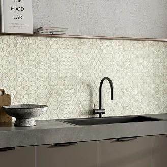 Unicomstarker Mosaikk Gulvflis Arenite Avorio Matt 25x26 cm