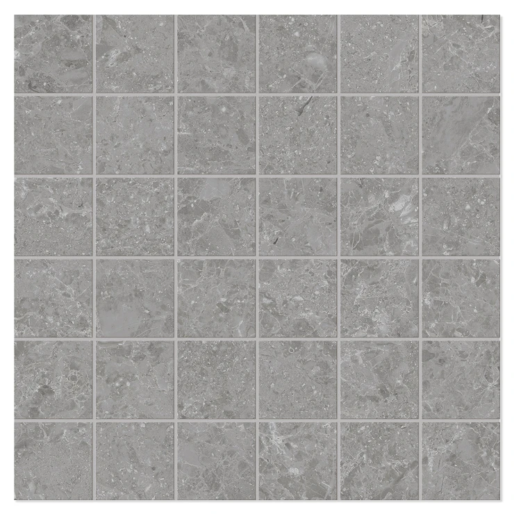 Unicomstarker Mosaikk Gulvflis Blooming Stone Misty Grey Matt 30x30 (5x5) cm