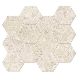Unicomstarker Sekskant Mosaikk Gulvflis Blooming Stone Sunny Beige Matt 30x34 (11.2x9.7) cm