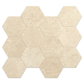 Unicomstarker Sekskant Mosaikk Gulvflis Chateaux Beige Matt 30x34 (11.2x9.7) cm