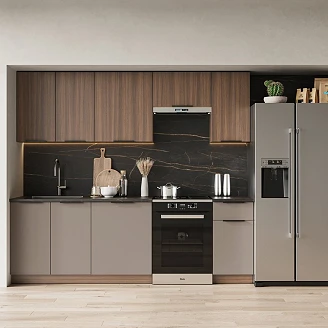 Kjøkken Rosenvik Valnøtt/Taupe 240 cm med Benkeplate