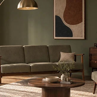 Sofa Genox Oliven, Mørk Valnøtt 77x175 cm