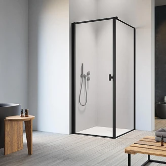 Radaway Dusjhjørne Nes Svingbar 1 Dør 80x80 cm Svart Matt Venstre