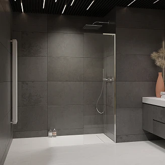 Radaway Dusjvegg Modo Walk-in 60 cm Blank Krom Høyre