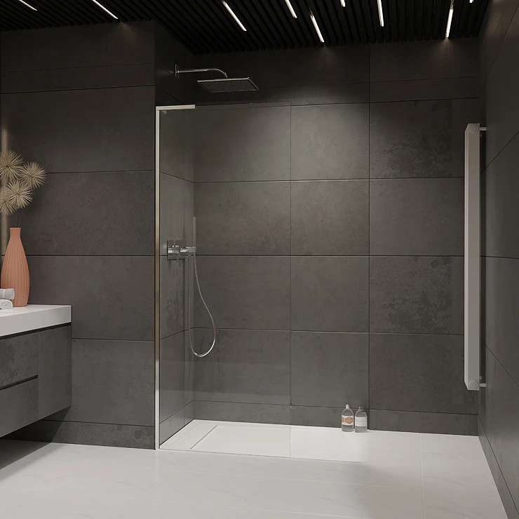 Radaway Dusjvegg Modo Walk-in 80 cm Blank Krom Venstre