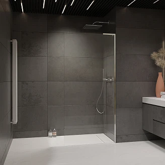 Radaway Dusjvegg Modo Walk-in 95 cm Blank Krom Høyre