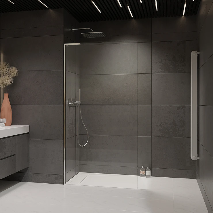 Radaway Dusjvegg Modo Walk-in 105 cm Blank Krom Venstre