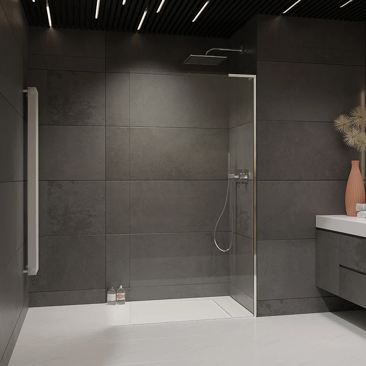 Radaway Dusjvegg Modo Walk-in 105 cm Blank Krom Høyre