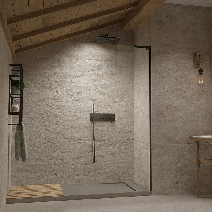Radaway Dusjvegg Modo Walk-in 50 cm Svart Matt Høyre