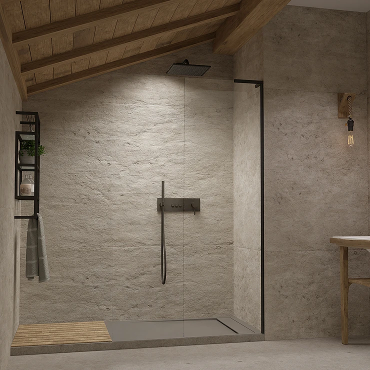 Radaway Dusjvegg Modo Walk-in 65 cm Svart Matt Høyre