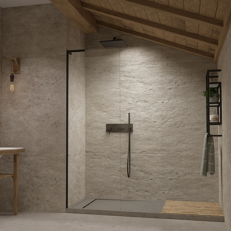 Radaway Dusjvegg Modo Walk-in 70 cm Svart Matt Venstre