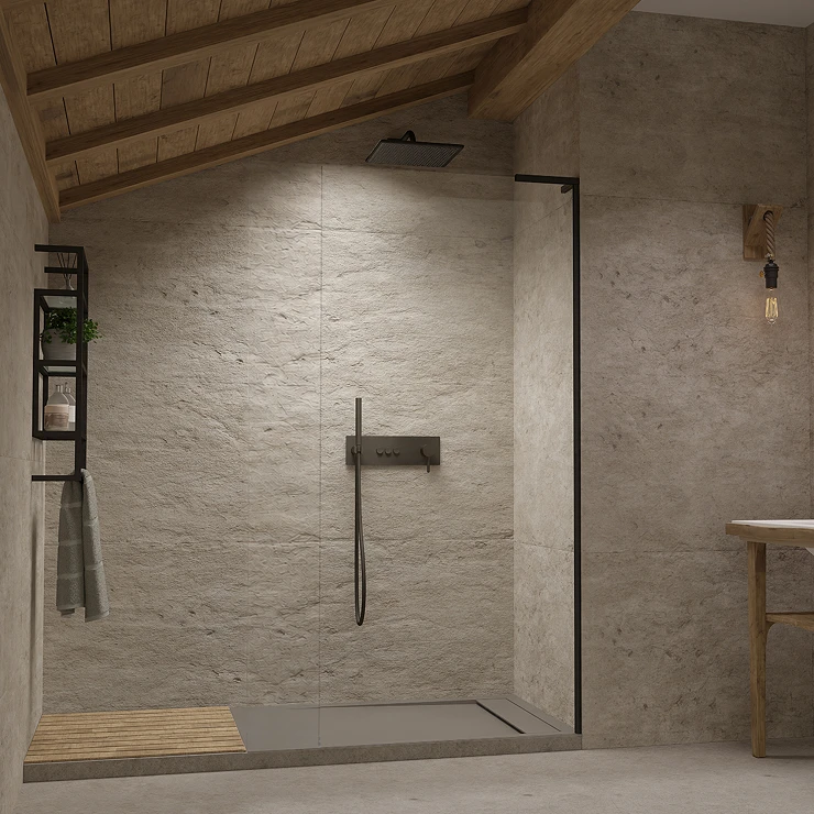 Radaway Dusjvegg Modo Walk-in 95 cm Svart Matt Høyre