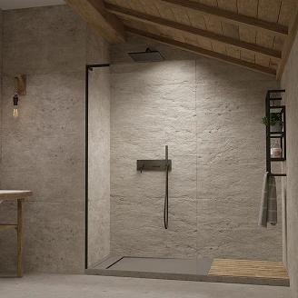 Radaway Dusjvegg Modo Walk-in 110 cm Svart Matt Venstre