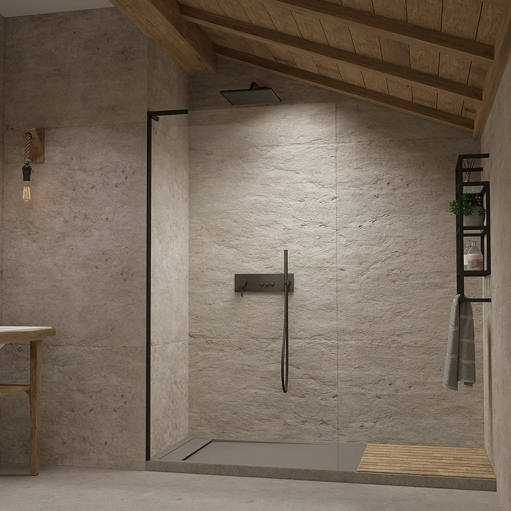 Radaway Dusjvegg Modo Walk-in 110 cm Svart Matt Venstre
