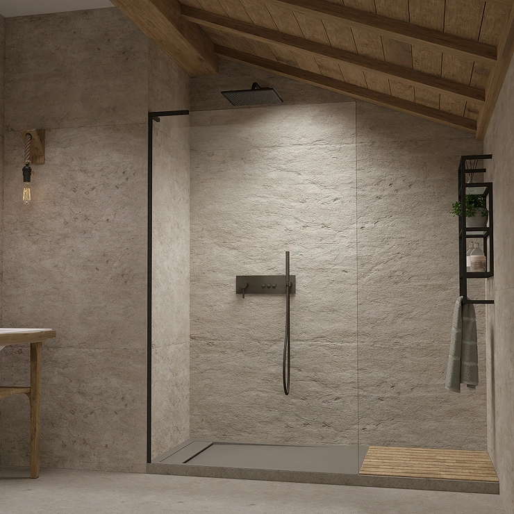 Radaway Dusjvegg Modo Walk-in 120 cm Svart Matt Venstre