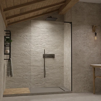 Radaway Dusjvegg Modo Walk-in 120 cm Svart Matt Høyre