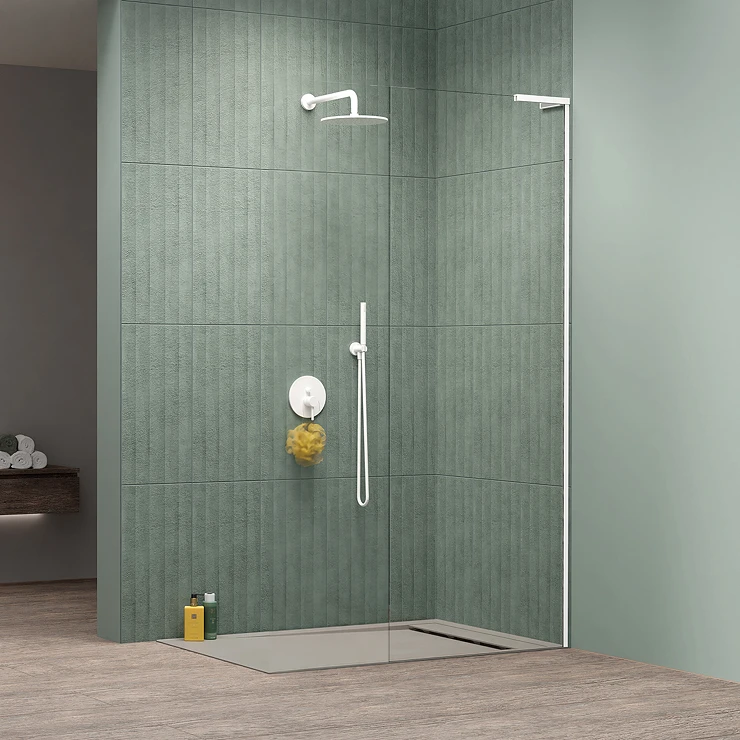 Radaway Dusjvegg Modo Walk-in 75 cm Hvit Matt Høyre