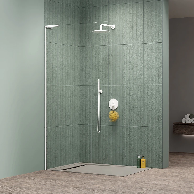 Radaway Dusjvegg Modo Walk-in 105 cm Hvit Matt Venstre