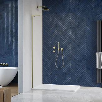 Radaway Dusjvegg Modo Walk-in 55 cm Børstet Gull Matt Venstre