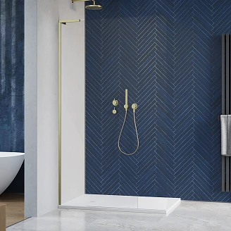 Radaway Dusjvegg Modo Walk-in 90 cm Børstet Gull Matt Venstre