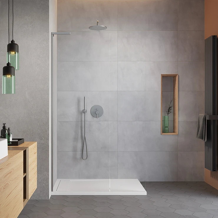 Radaway Dusjvegg Modo Walk-in 75 cm Børstet Nickel Matt Venstre