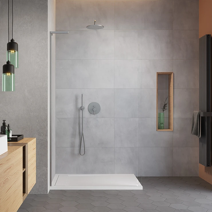 Radaway Dusjvegg Modo Walk-in 115 cm Børstet Nickel Matt Venstre