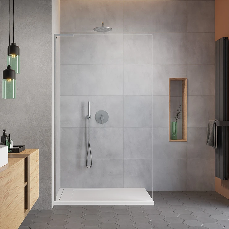 Radaway Dusjvegg Modo Walk-in 120 cm Børstet Nickel Matt Venstre