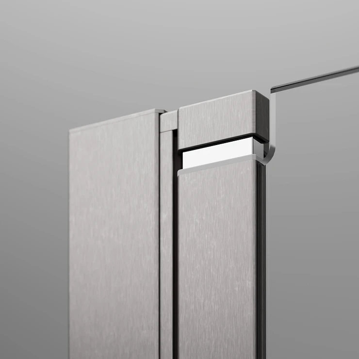 Radaway Dusjdør Nes Svingbar med Fastfelt 110 cm Børstet Nickel Matt Høyre