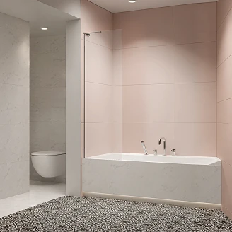 Radaway Badekarvegg Modo 50 cm Blank Krom Venstre