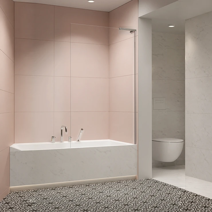 Radaway Badekarvegg Modo 90 cm Blank Krom Høyre