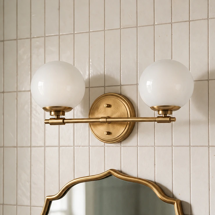 Kichler Vegglampe Duo Benno Hvit, Gull